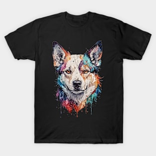 Colorful water paint style dog T-Shirt